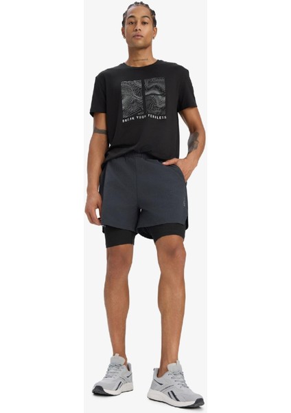 fit Slim Fit Dar Kesim Sporcu Taytlı Dokuma ŞORT D7809AX25SP