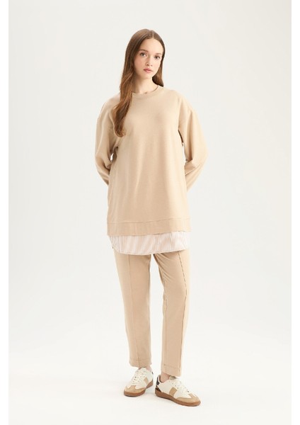 Harem Basic Düz Sweatshirt Kumaşı Pantolon D9363AX25SP