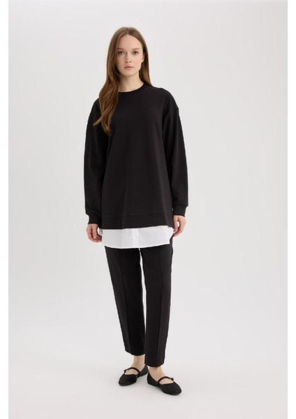 Harem Basic Düz Sweatshirt Kumaşı Pantolon D9363AX25SP
