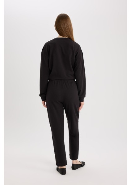 Harem Basic Düz Sweatshirt Kumaşı Pantolon D9363AX25SP