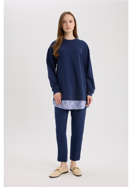 Harem Basic Düz Sweatshirt Kumaşı Pantolon D9363AX25SP