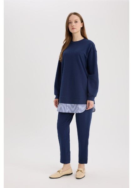 Harem Basic Düz Sweatshirt Kumaşı Pantolon D9363AX25SP