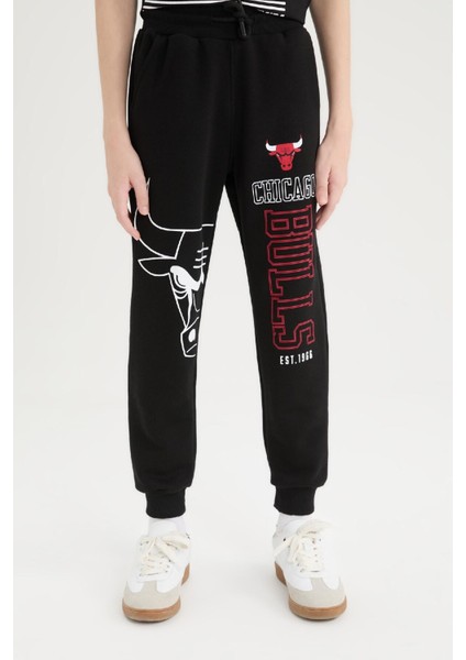 Erkek Çocuk NBA Chicago Bulls Beli Paçası Lastikli Cepli Eşofman Altı D9557A825SP