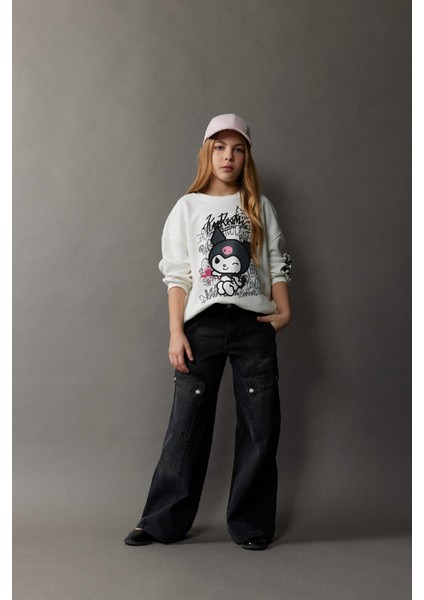 Kız Çocuk Wide Leg Kargo Geniş Paça Pamuklu Pantolon D9693A825SP