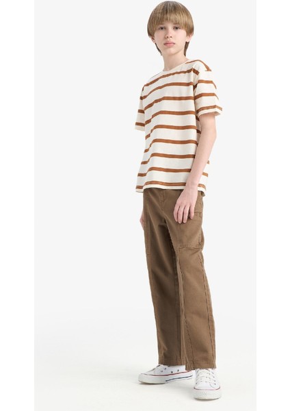 Erkek Çocuk Loose Fit Beli Lastikli Twill Pantolon D9850A825SP