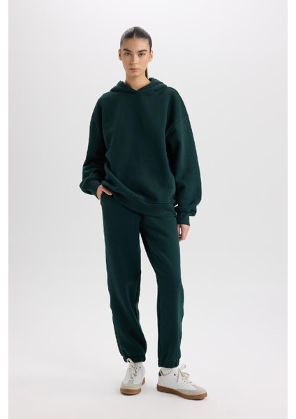 Standart Boy Jogger Kalın Kışlık Eşofman Altı Basic Düz Beli Paçası Lastikli Cepli D9934AX24WN
