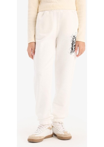 Kız Çocuk Beli Lastikli Baskılı Jogger Eşofman Altı E0025A825SP