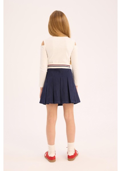 Kız Çocuk Pileli Gabardin Etek E0060A825Sp