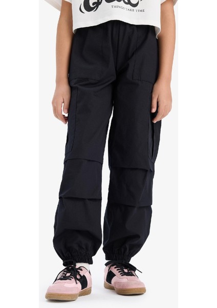Kız Çocuk Paraşüt Kargo Jogger Paça Pantolon E0162A825SM