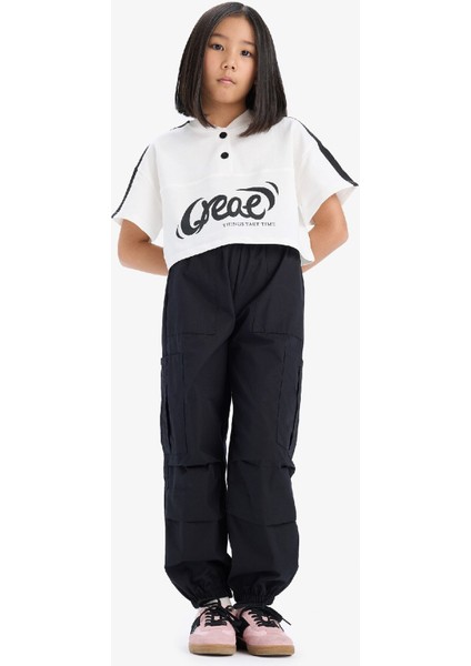 Kız Çocuk Paraşüt Kargo Jogger Paça Pantolon E0162A825SM