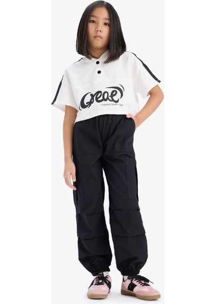 Kız Çocuk Paraşüt Kargo Jogger Paça Pantolon E0162A825SM