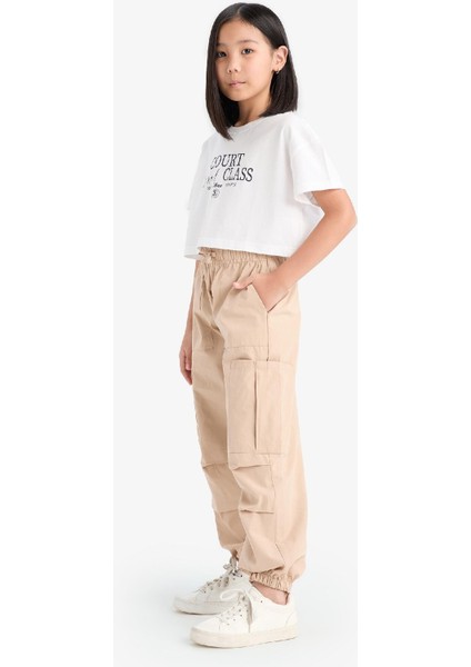 Kız Çocuk Paraşüt Kargo Cepli Jogger Paça Pantolon E0162A825SM