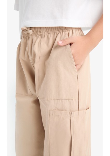 Kız Çocuk Paraşüt Kargo Cepli Jogger Paça Pantolon E0162A825SM
