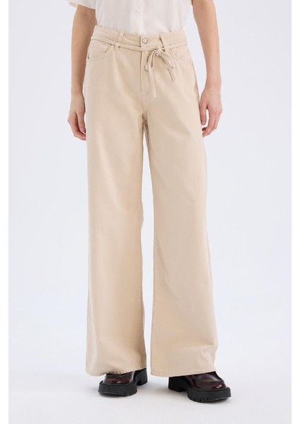 Coool Gabardin Palazzo Pantolon Wide Leg Yüksek Bel Geniş Bol Paça E1794AX25SP