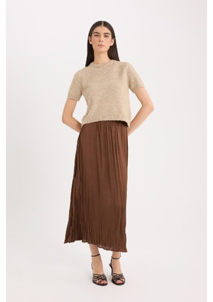 A Kesim Yüksek Bel Saten Midi Etek E3348AX24WN fiyatları