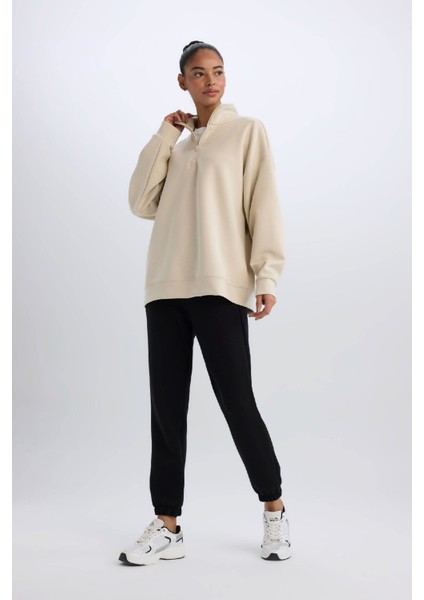 Fit Standart Fit Uzun Jogger Eşofman Altı Cepli Beli Paçası Lastikli E3546AX24WN