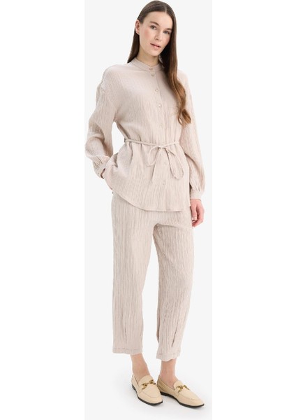 Basic Düz Cepli Müslin Harem Pantolon E5359AX25SP