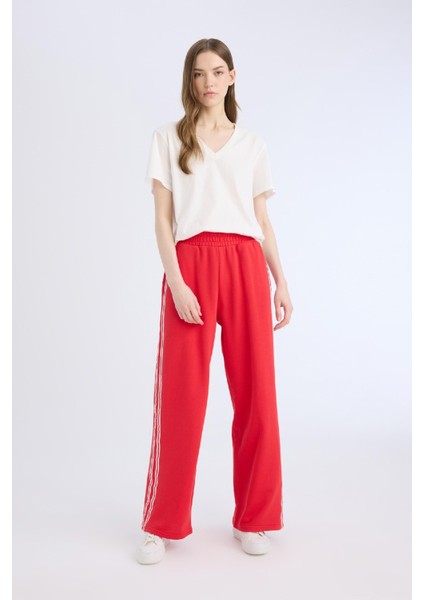 Coool Wide Leg Eşofman Altı Basic Düz Beli Lastikli Geniş Bol Paça E5374AX25SP