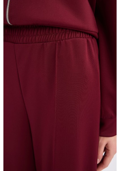Wide Leg Geniş Bol Paça Eşofman Altı Basic Düz Beli Lastikli Bağcıklı E3953AX24WN