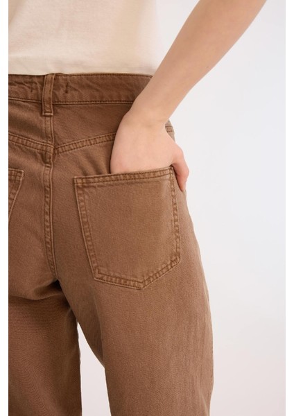 Afra x Defacto Coool Baggy Fit Kışlık Gabardin Pantolon Yıkamalı Cepli Normal Bel E4307AX25SP