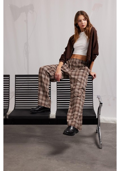 Coool Straight Fit Kareli Kumaş Pantolon Kareli Normal Bel E7752AX25SP