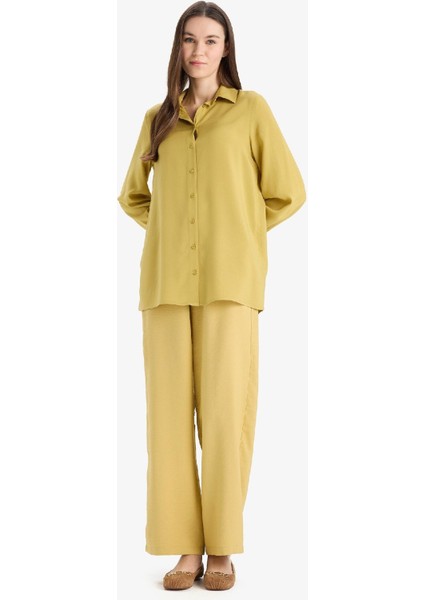 Wide Leg Basic Düz Geniş Paça Pantolon E7979AX25SM