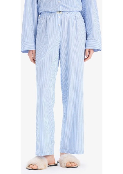 Çizgili Uzun Boy Poplin Pijama Altı-Fall in Love E5769AX25SP