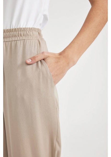 Belmando Harem Kumaş Pantolon Cepli Normal Bel Basic Düz Paça L3164AZ24SM