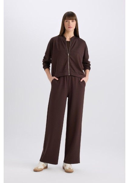 Wide Leg Eşofman Altı Basic Düz Cepli Beli Lastikli Soft Touch Geniş Bol Paça E5818AX25SP