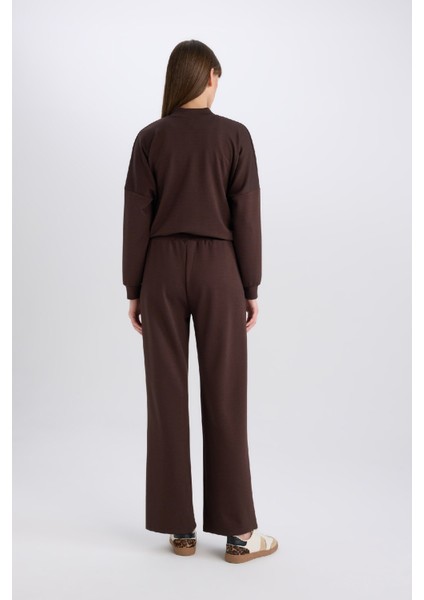 Wide Leg Eşofman Altı Basic Düz Cepli Beli Lastikli Soft Touch Geniş Bol Paça E5818AX25SP
