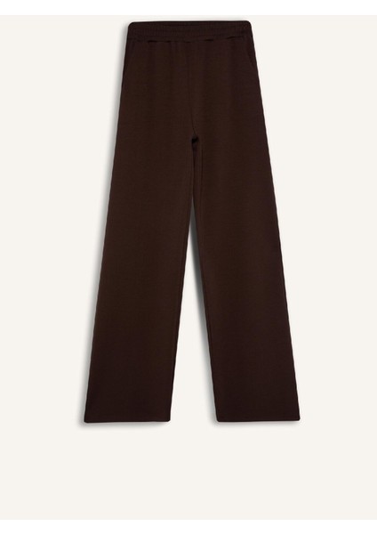 Wide Leg Eşofman Altı Basic Düz Cepli Beli Lastikli Soft Touch Geniş Bol Paça E5818AX25SP