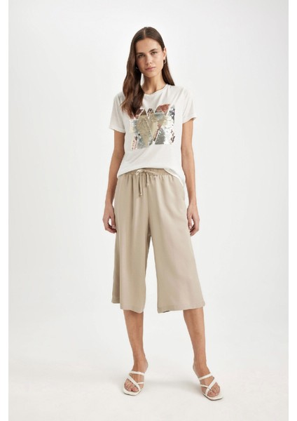 Kapri Yüksek Bel Crop Fit Belmando Basic Kapri I6798AZ24SM