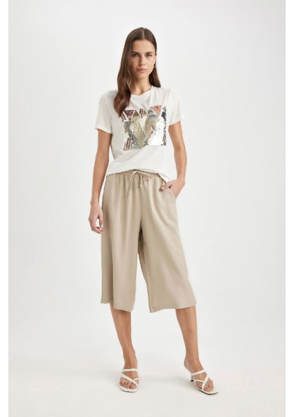 Kapri Yüksek Bel Crop Fit Belmando Basic Kapri I6798AZ24SM