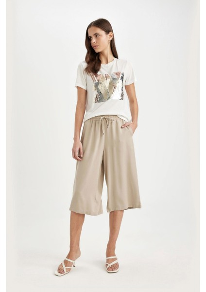 Kapri Yüksek Bel Crop Fit Belmando Basic Kapri I6798AZ24SM