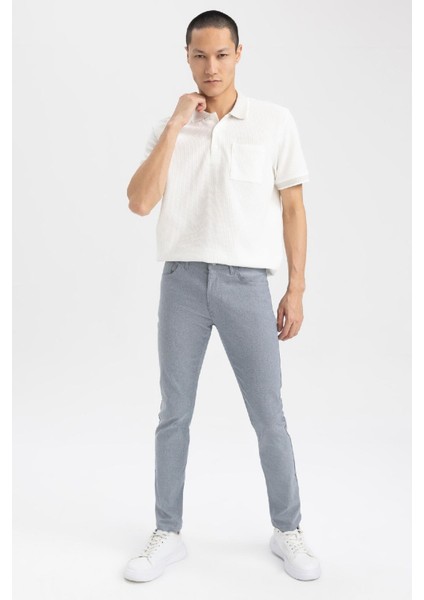 Yazlık Chino Kanvas Pantolon Slim Fit Dar Kesim Cepli Dar Paça T1055AZ23SP