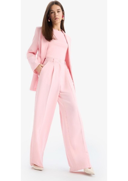 Afra x DeFacto Wide Leg Krep Kumaş Pantolon Cepli Yüksek Bel Uzun Boy Geniş Paça F0083AX25SM modelleri