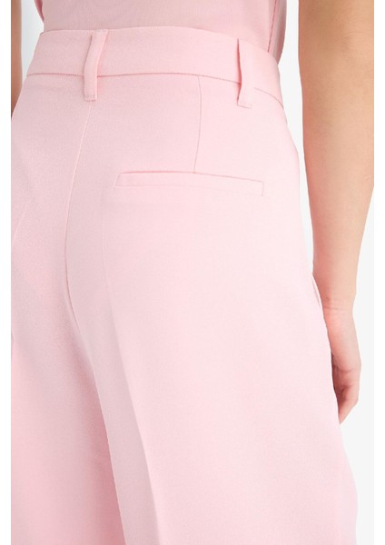 Afra x DeFacto Wide Leg Krep Kumaş Pantolon Cepli Yüksek Bel Uzun Boy Geniş Paça F0083AX25SM