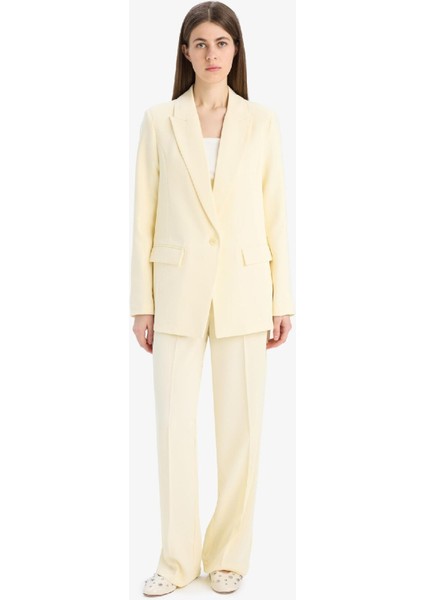 Wide Leg Krep Kumaş Palazzo Pantolon Cepli Yüksek Bel Uzun Boy Geniş Paça F0083AX25SM indirimleri