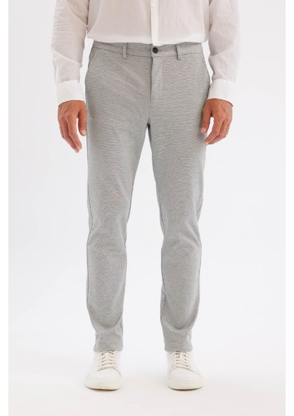 Jogger Yazlık Kumaş Pantolon Her Yöne Esneyen Düğmeli Basic Düz Cepli Düz Paça T6317AZ24SP