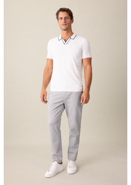 Jogger Yazlık Kumaş Pantolon Her Yöne Esneyen Düğmeli Basic Düz Cepli Düz Paça T6317AZ24SP