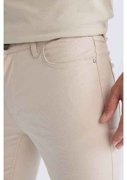 Yazlık Chino Kanvas Dokulu Pantolon Slim Fit Dar Kesim Cepli Dar Paça T1055AZ25SP