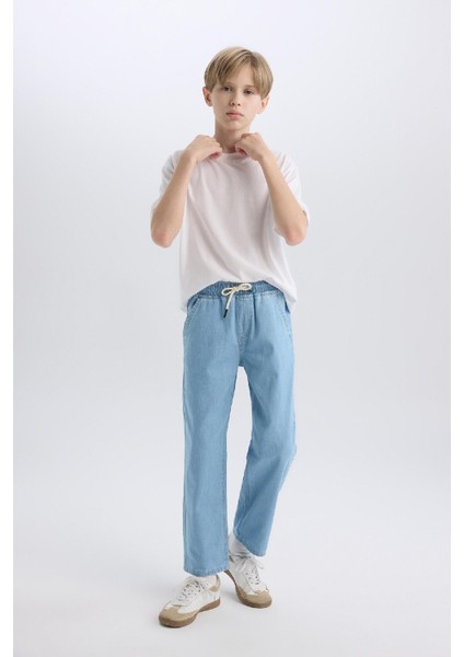 Erkek Çocuk Straight Fit Düz Paça Basic Düz Jean Pantolon B5740A825SM fırsatları