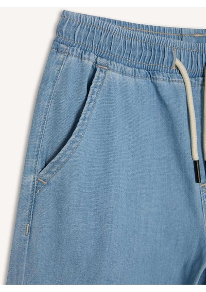 Erkek Çocuk Straight Fit Düz Paça Basic Düz Jean Pantolon B5740A825SM