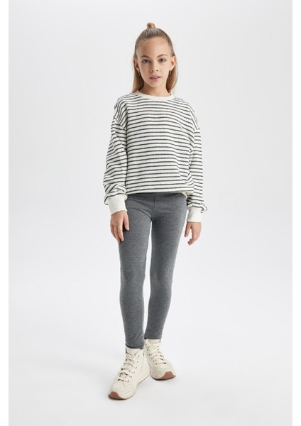 Kız Çocuk Antrasit Legging Fit Basic Düz Tayt B7786A8NS fırsatları