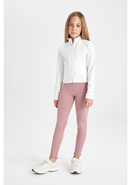 Kız Çocuk Basic Düz Standart Boy Cepli Tayt C9638A824AU