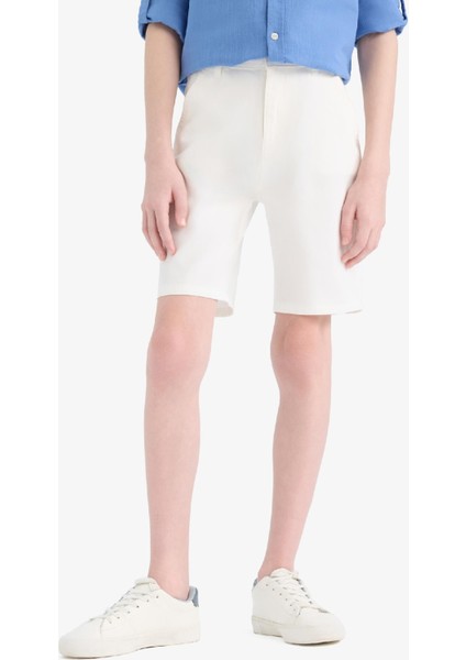 Erkek Çocuk Cepli Basic Düz Gabardin Şort C2955A825SM