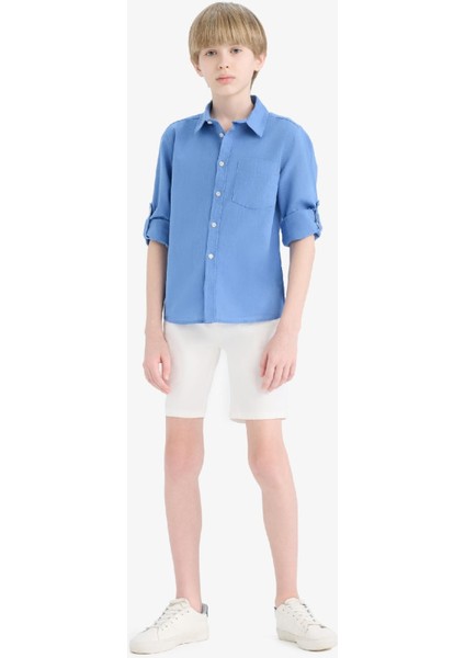 Erkek Çocuk Cepli Basic Düz Gabardin Şort C2955A825SM