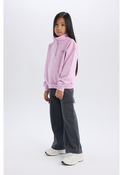 Kız Çocuk Wide Leg Bol Geniş Paça Kargo Cepli Eşofman Altı D0744A824AU