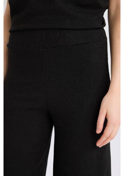 Wide Leg Pantolon Geniş Paça Basic Düz Bürümcük E3232AX25SP