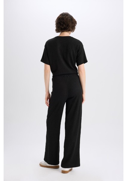 Wide Leg Pantolon Geniş Paça Basic Düz Bürümcük E3232AX25SP